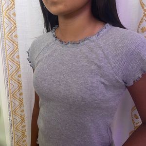 Grey top with ruffles from target